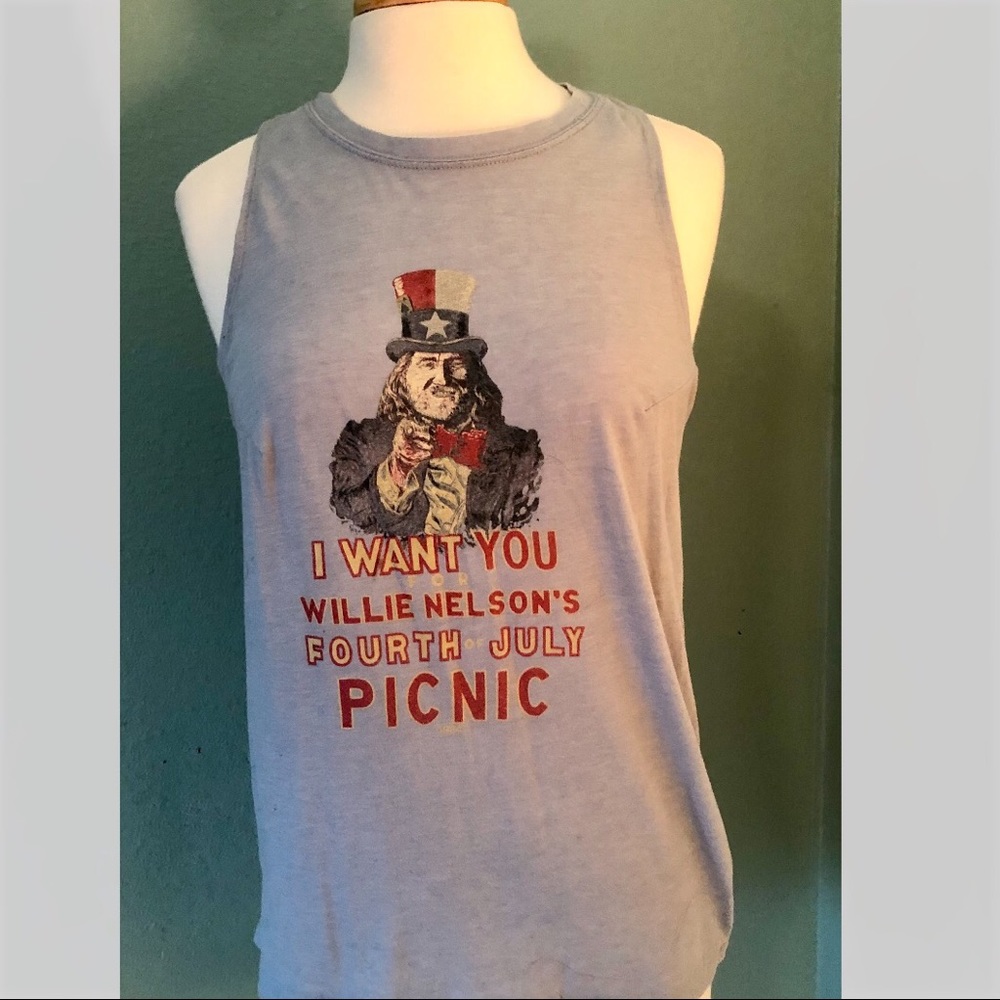 Restyled Willie Nelson Picnic Poster Tank